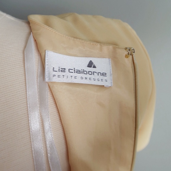 Liz Claiborn Petite Vintage Yellow classic dress with shoulder pads - Picture 5 of 6